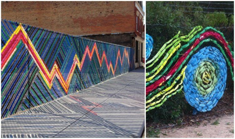 deco-trädgård-staket-metall-nät-vävning-färgglatt-plast-tyg