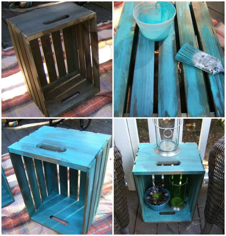 deco-terrass-sidobord-trädgård-trä-blå-färg
