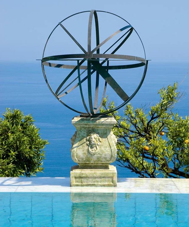 Medelhavsstil levande metallfigurer dekoration skulptur pool