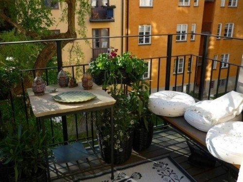 dekoration idéer för balkong och terrass litet rum