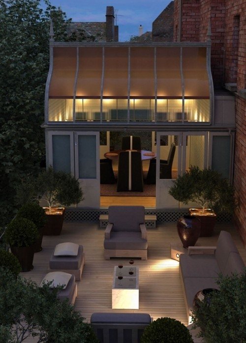 dekorationsidéer för balkong och terrass modern design