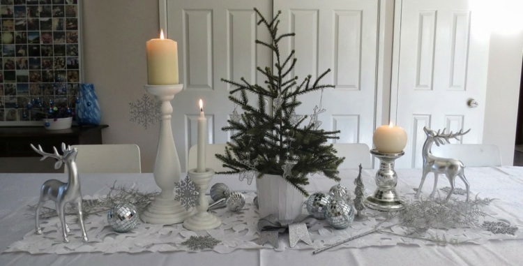 deco -idéer silverrenbordsdekorationer julstämning