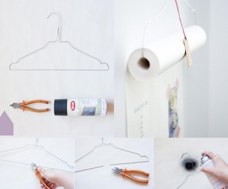 dekoration-idéer-kök-gör-det-själv-hållare-kök-papper-dispenser-klädhängare-trådtång