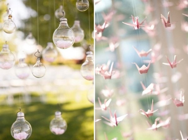 origami fåglar dekoration för trädgård återvinna glödlampor