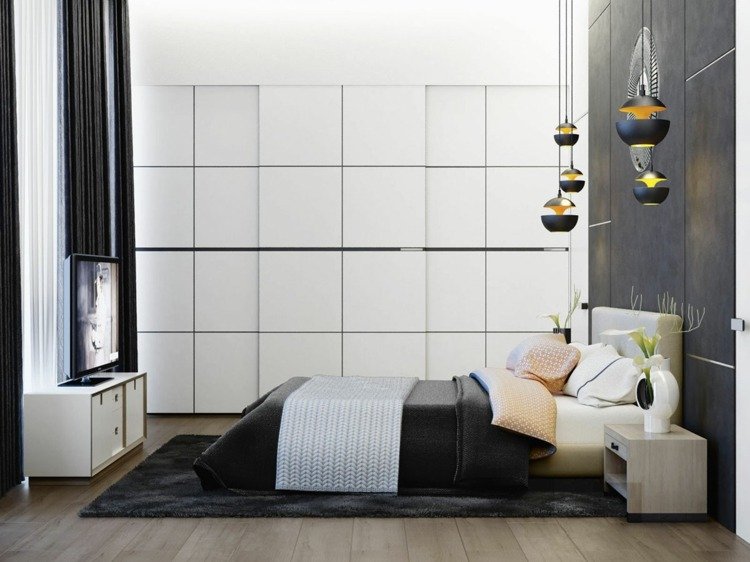 deco-sovrum-lyx-möblering-taklampor-moderna-vita väggpaneler