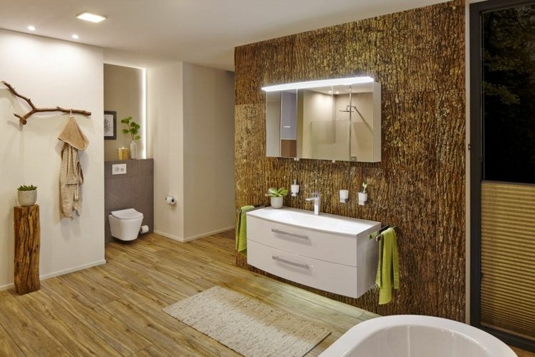 deco-naturlig-optik-modern-badrum-accent vägg-bark-tvätt-skåp-vit