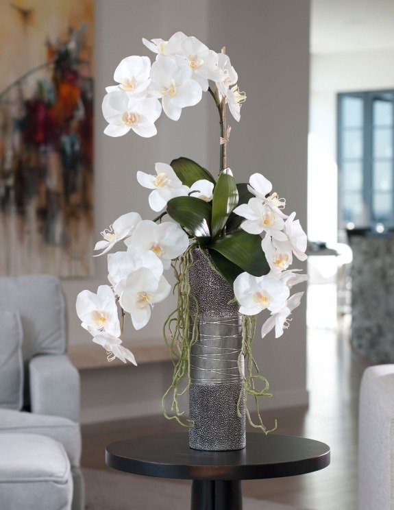 orkidé vit chic vas design kreativ modern