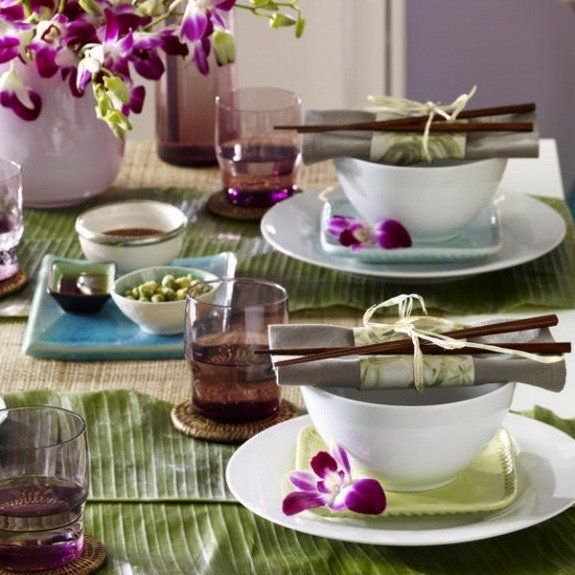middag grönt filtbord dekorera vas lila
