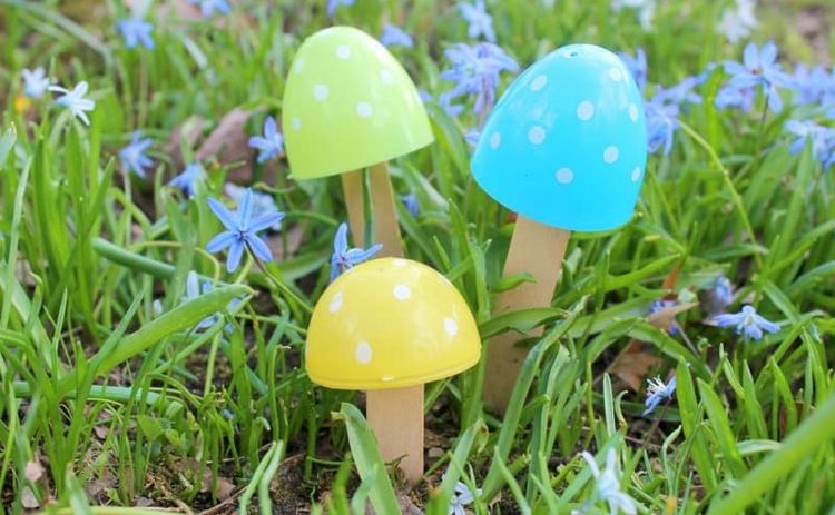 Gör söta mini dekorativa svampar för trädgården