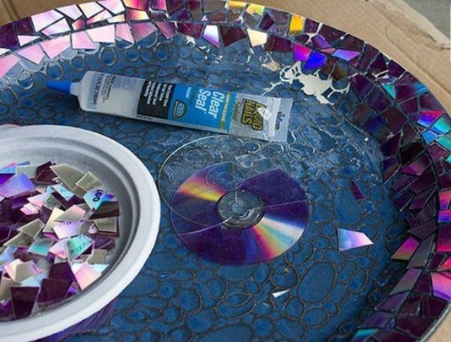 tallrik dekorera skål mosaik cd skimmer