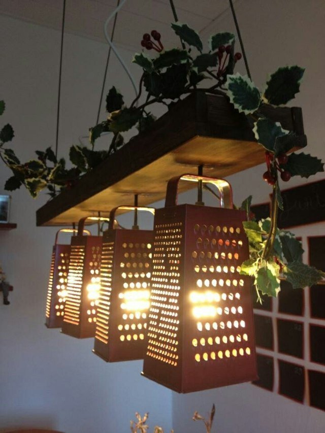 Rasp lampa kök dekoration gör det själv original