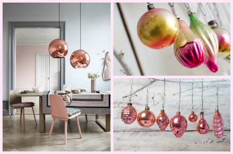 Dekoration för jul-trend-färger-pantone-ros-rosa-levande