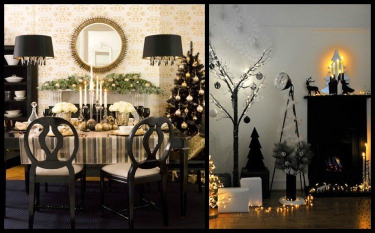 dekoration-jul-trend-färger-svart-guld-silver-elegant-bordsdekoration
