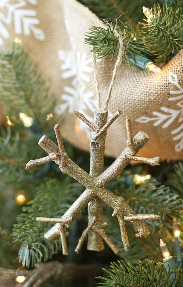 dekoration för julgrenar trä snöflingor julgranslinne