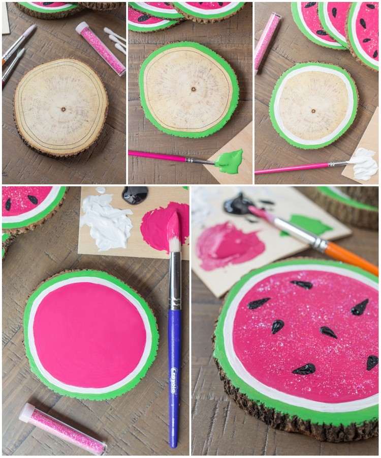 Instruktioner för att göra bordsdekorationer för sommarfester vattenmelonunderlägg