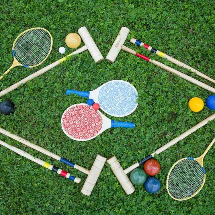 avkoppling dekoration roligt spel cricket badminton trädgård spel