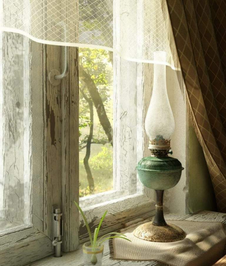 dekoration för fönsterbrädan lykta gas rustik gardin gardin