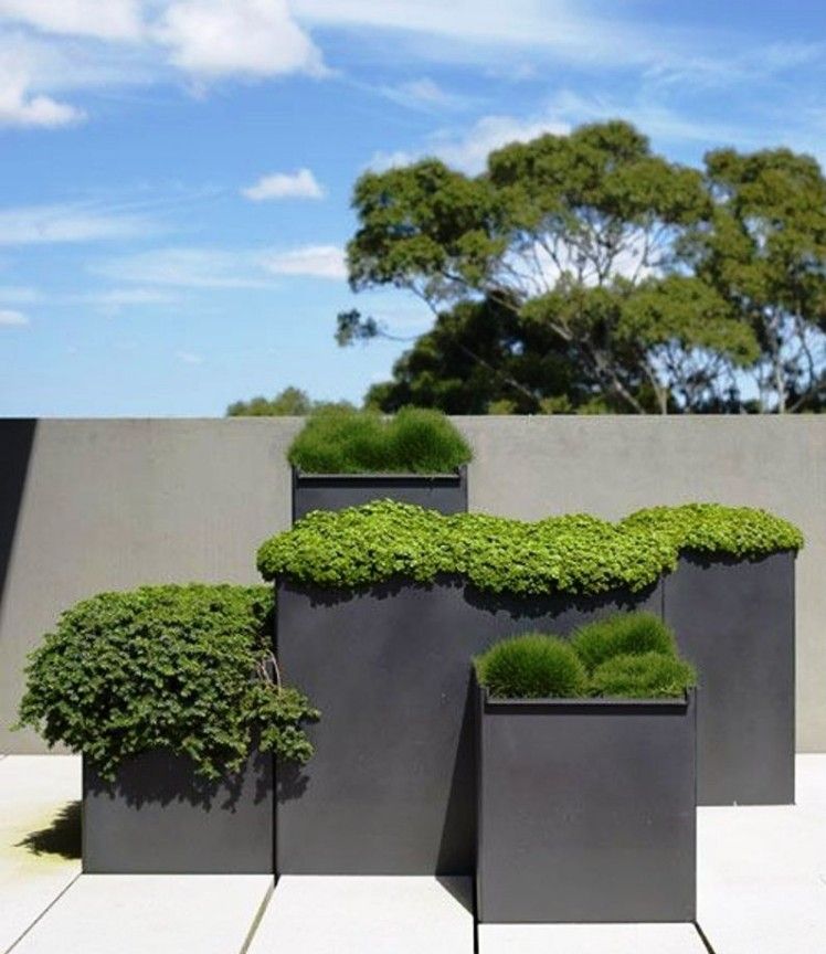 Planters-utanför-modern-design-stor-minimalistisk-antracit-grå