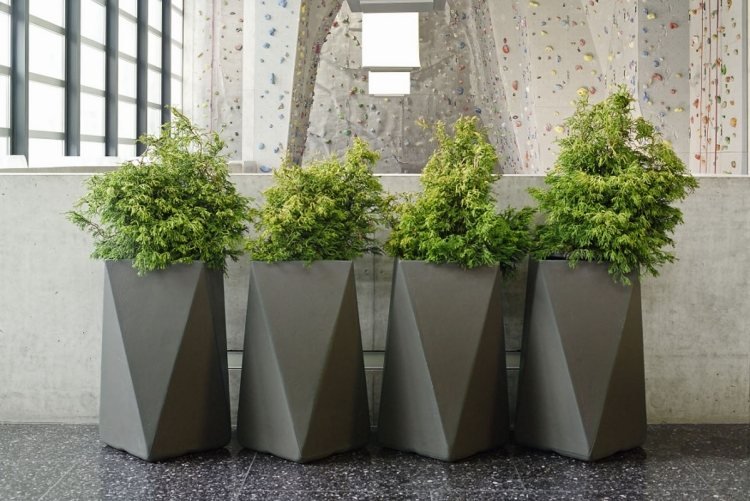 Planters-utanför-modern-design-stor-minimalistisk-betong-geometrisk-form
