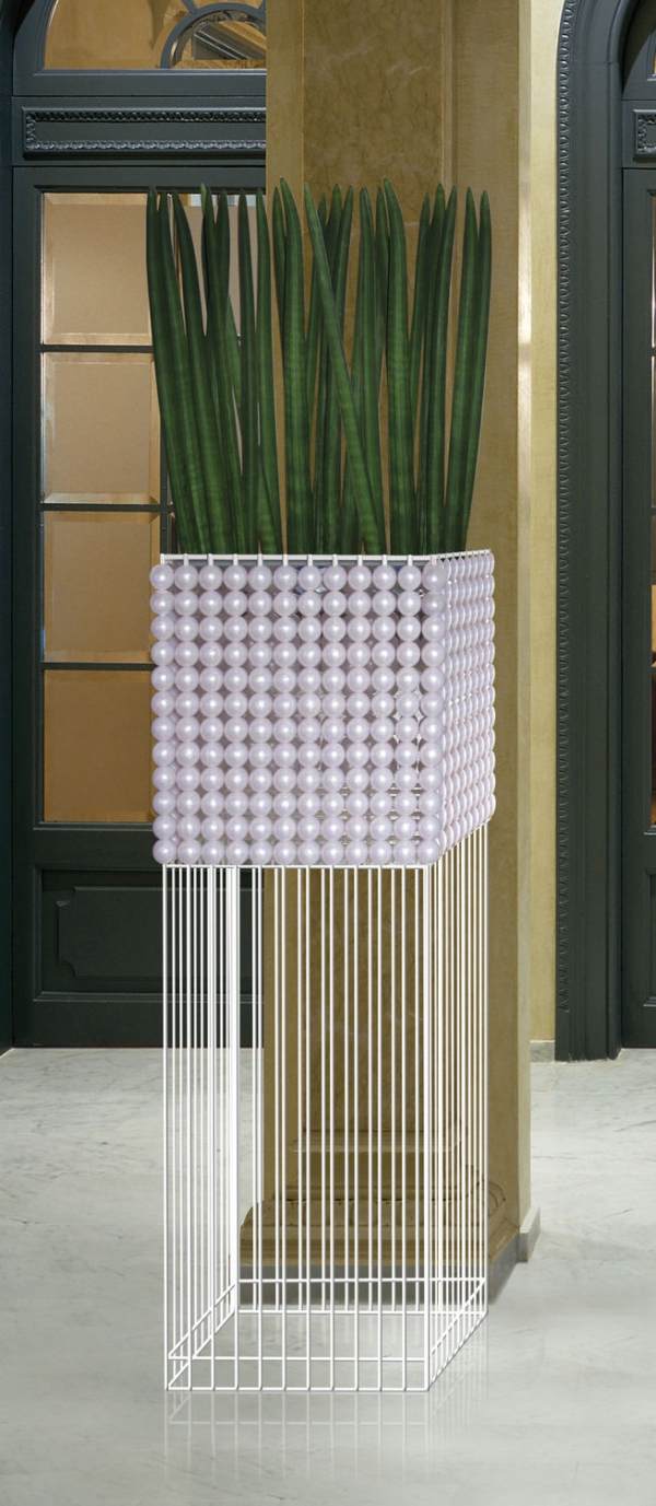 arrangera krukväxter modern-upplaga design-vit Jardiniere-perle