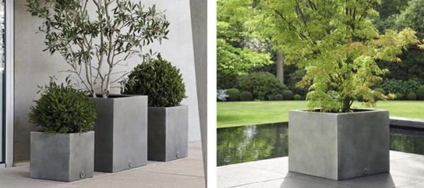 blomkrukor trädgårdsterrass stötsäker värmebeständig fyrkantig design
