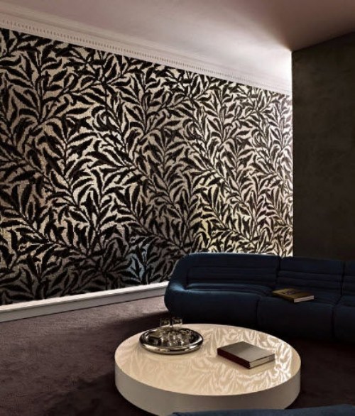 Dekorativa kakel svart och vitt vägg som täcker vardagsrum