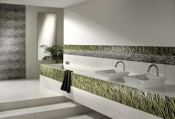 dekorativa badrumsplattor av settecento djurmönster