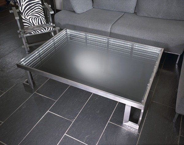 LED -remsor soffbord glas topp effekter