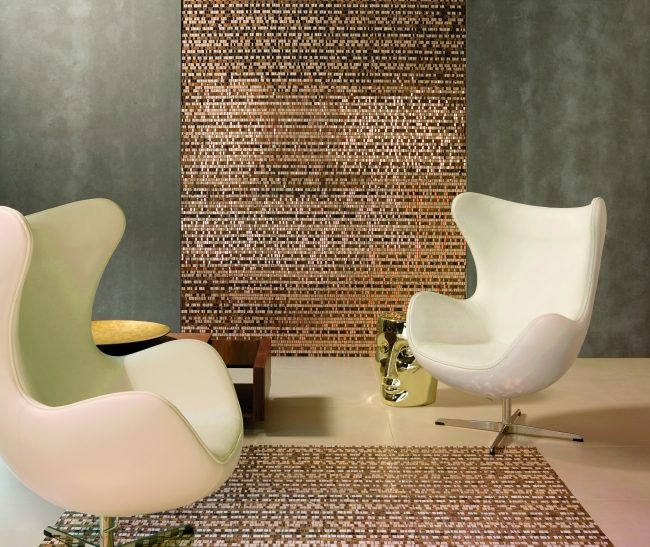 mosaikplattor glasdyn brun beige vägggolv TRESOR