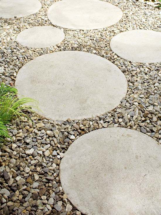 idéer trädgård design billig uppsättning betong stepper