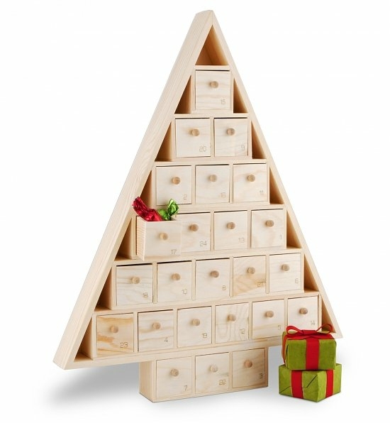 trä adventskalender julgran