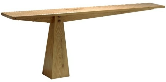 Matbord utdragbart ettben träkonstruktion rustikt