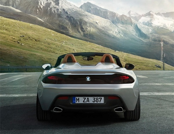 BMW-strålkastare-bak-Roadster-cabriolet-berg