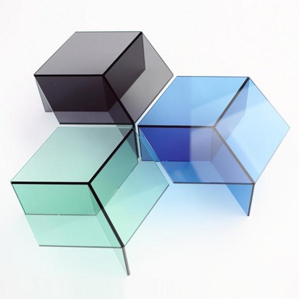Sexkantiga soffbord-blågröngrå färgschema-isom honungskaka