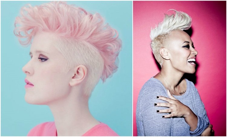 Irooke cut damer pastellrosa platina blondin