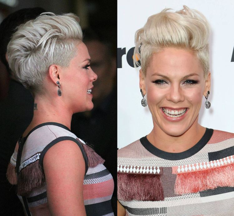 Irooke cut damer rosa platina blond kort