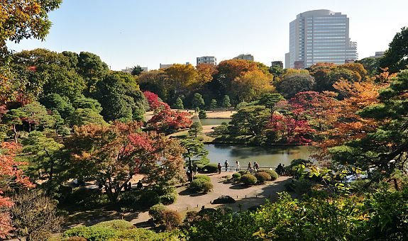inslag av japansk trädgårdskonstnöjespark