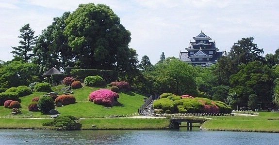 delar av japanskt trädgårdskonstlandskap
