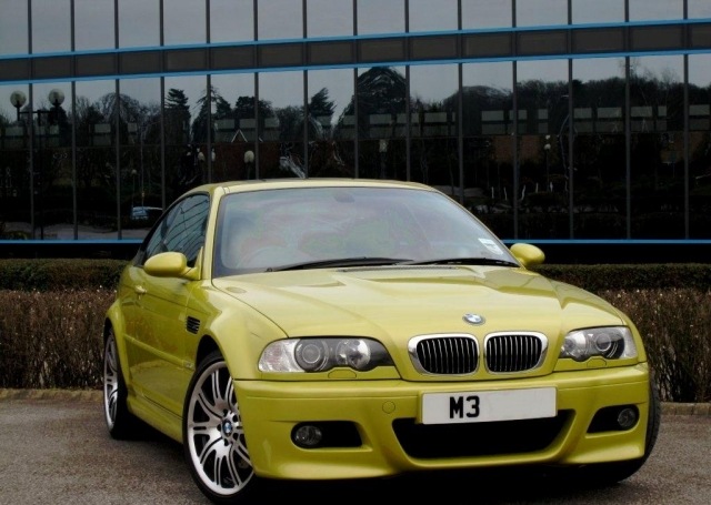 BMW M3 gul intressant färgmodellmärke