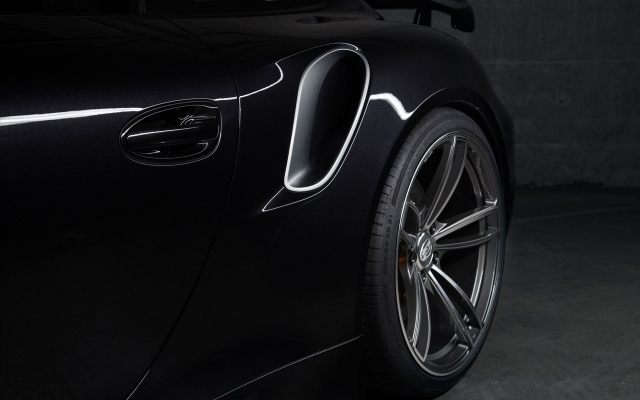 Porsche 911 Turbo 2014 Techart svarta förbättringar smidd fälg