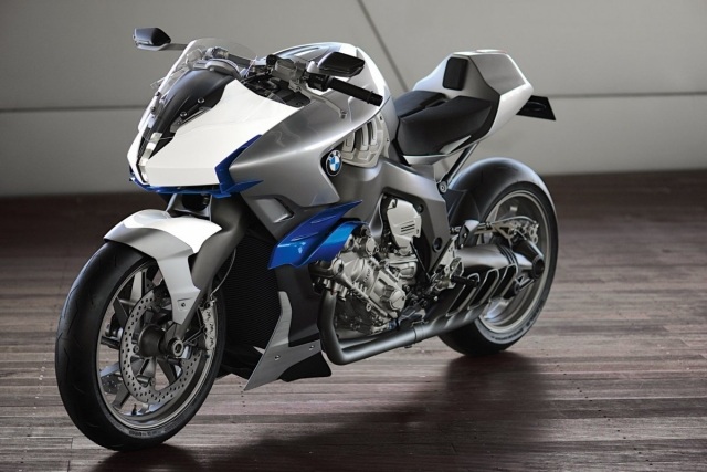 BMW motorcykel studie koncept sexcylindrig front