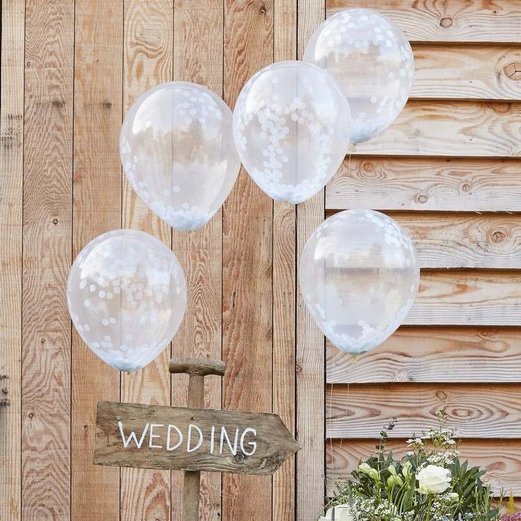 konfetti ballonger helium dekoration bröllop