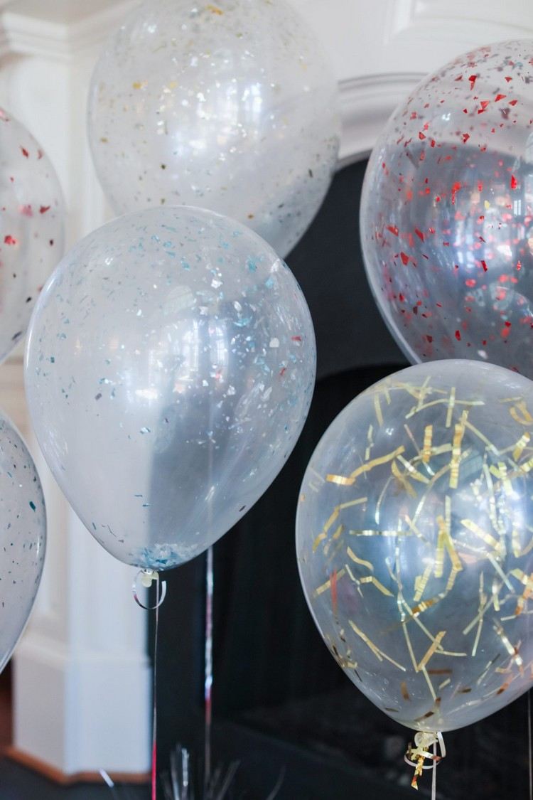 fyllda ballonger glitter konfetti födelsedagsöverraskning