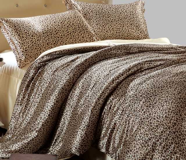 Sängkläder siden djur mönster trendiga eleganta bekväma