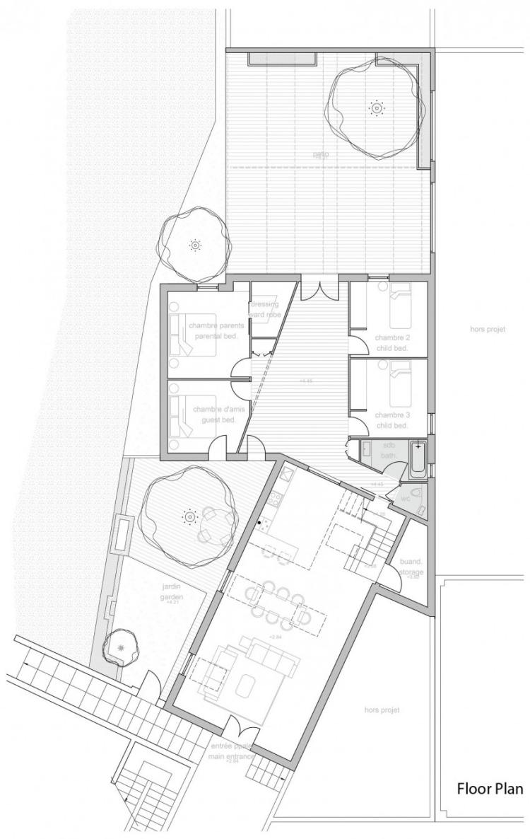 Labahou Loft House Planritning Arkitektonisk plan