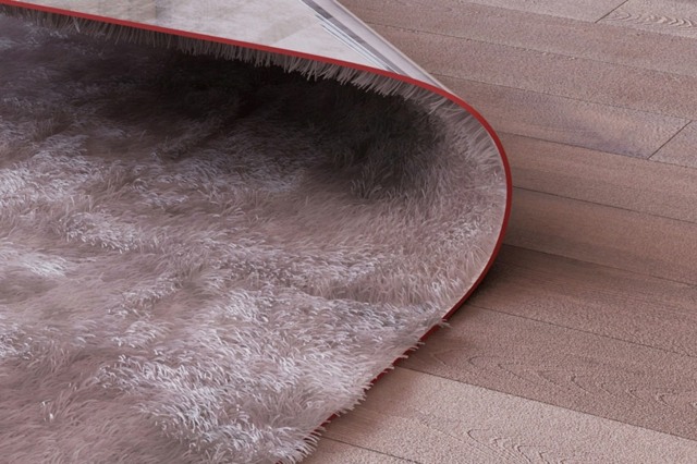 Trä-golv-matta-gjord av konstgjord-päls-hörn-soffbord