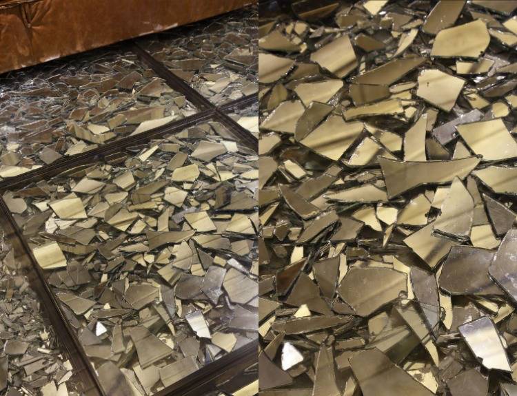design-golv-spegel-skärvor-detalj-spegel-paneler-konst