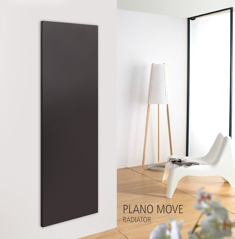 design-radiator-vardagsrum-väggmontering-plano-move-svart