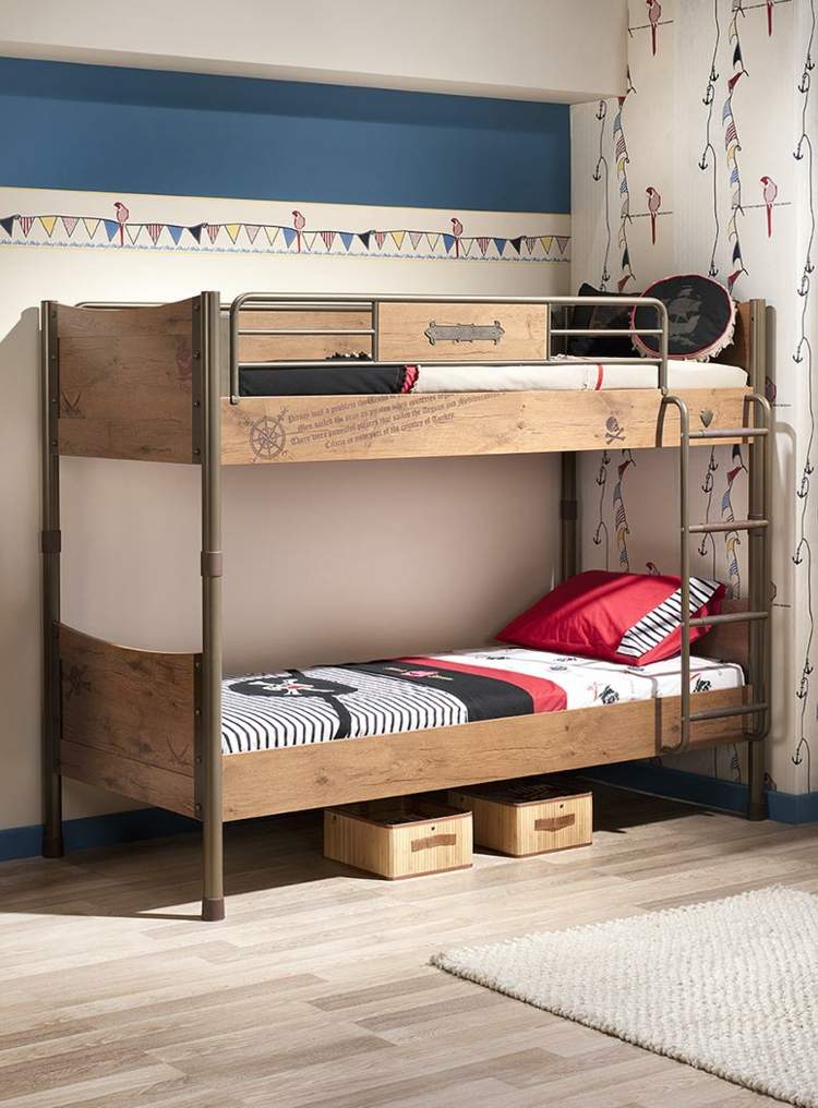 design-loft-säng-maritim-pirat-tema-rustik-stil-modern-design-barnrum