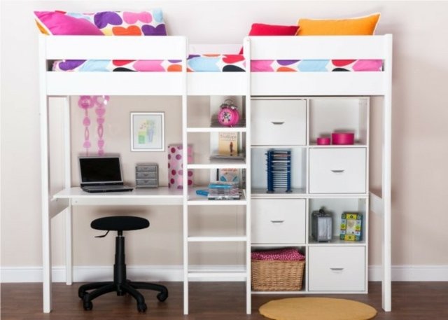 fyrkantiga moduler-loft-säng-design-laptop-rundmönster-sängkläder